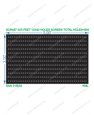 SCR487 3X5 FEET 12X42 HOLES SCREEN TOTAL HOLES=504