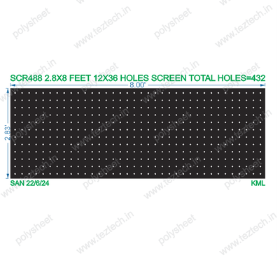 SCR488 2.8X8 FEET 12X36 HOLES SCREEN TOTAL HOLES=432