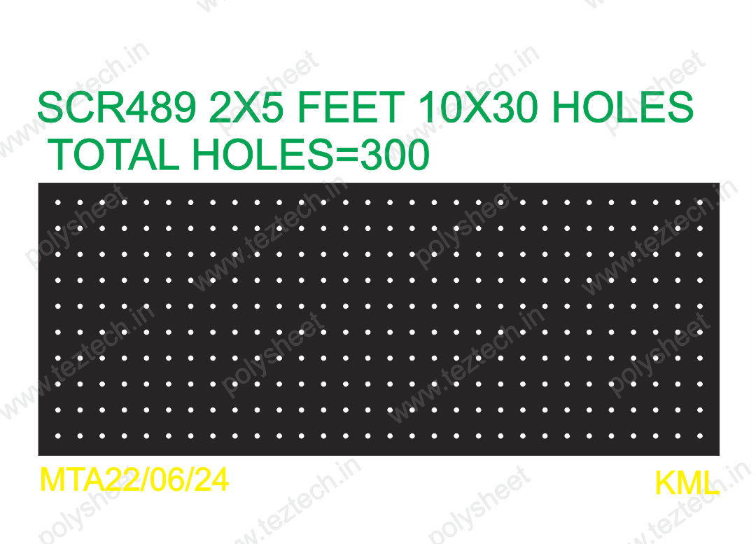 SCR489 SCREEN 2X5 FEET 10X30 HOLES SCREEN TOTAL HOLES=300