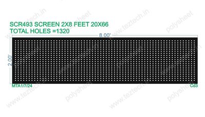 SCR493 2X8 FEET 20X66 HOLES SCREEN TOTAL HOLES=1320