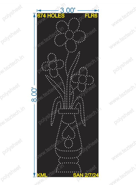 FLR6 FLOWER 3X8 FEET 674 HOLES