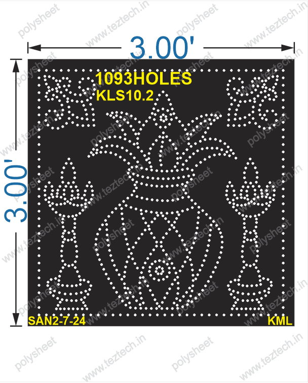 KLS10.2 KALASH 3X3 FEET 1093 HOLES