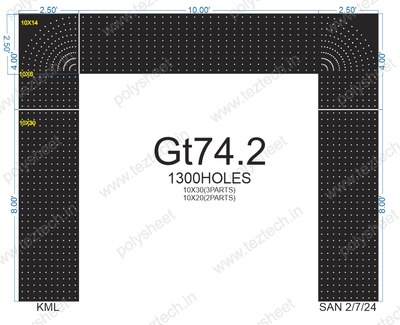 GT74.2 GATE 1300 HOLES 10 LED PER LINE