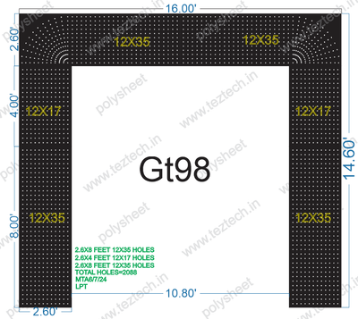 GT98 GATE 14.6X16 FEET 2088 HOLES