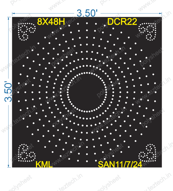 DCR22 DESIGNER CIRCLE 3.5X3.5 FEET 552 HOLES