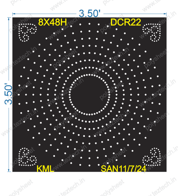 DCR22 DESIGNER CIRCLE 3.5X3.5 FEET 552 HOLES