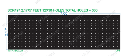 SCR497 SCREEN 2.17X7 FEET 12X30 HOLES SCREEN TOTAL HOLES=360