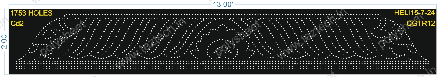 CGTR12 CURVE GATE ROW 2X13 FEET 1753 HOLES