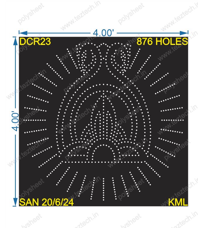 DCR23 DESIGNER CIRCLE 4X4 FEET 876 HOLES