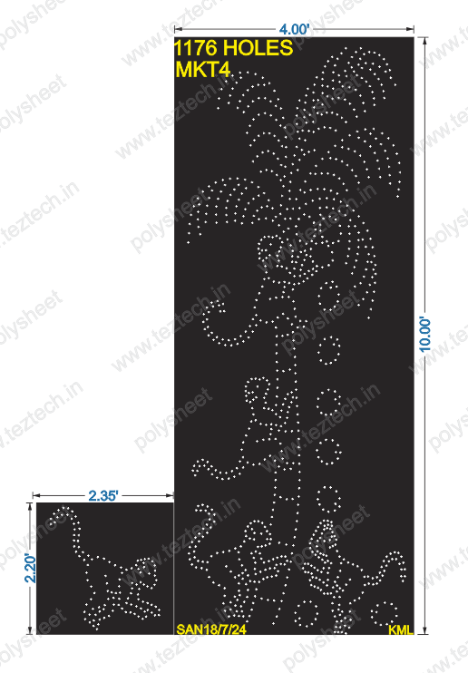 MKT4 MONKEY 10X8FT AND 2.20X2.35 FT  1176HOLES