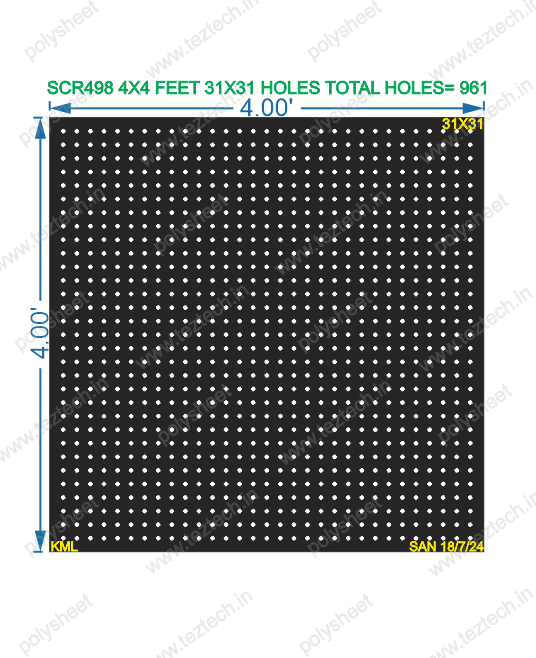 SCR498 SCREEN 4X4 FEET 31X31 HOLES SCREEN TOTAL HOLES=961