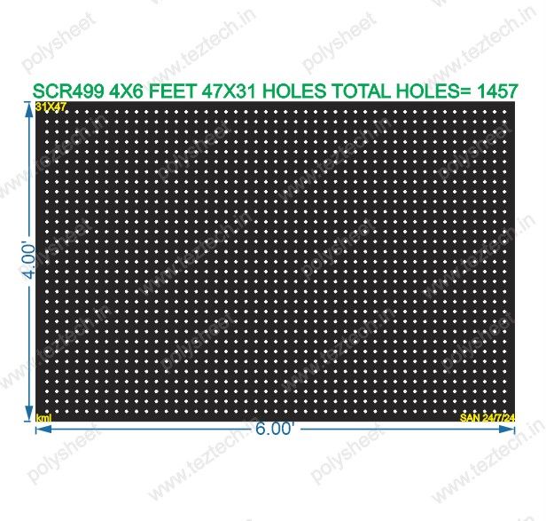 SCR499 SCREEN 4X6 FEET 47X31 HOLES SCREEN TOTAL HOLES=1457