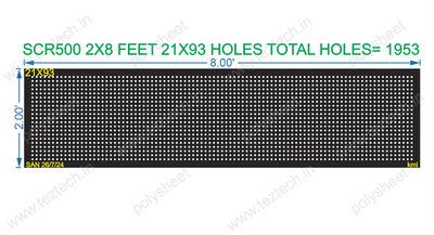 SCR500 SCREEN 2X8 FEET 21X93 HOLES SCREEN TOTAL HOLES=1953