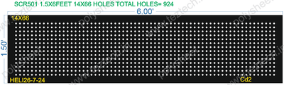 SCR501 1.5X6 FEET 14X66 HOLES SCREEN TOTAL HOLES=924