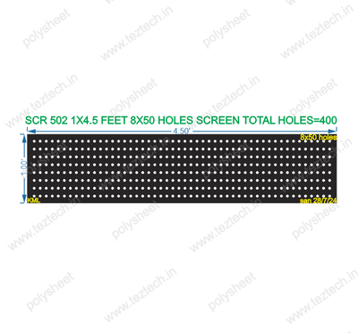 SCR502 1X4.5 FEET 8X50 HOLES SCREEN TOTAL HOLES=400