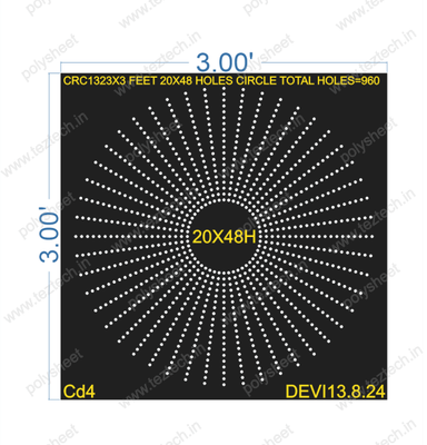 CRC132	3X3 FEET 20X48 HOLES CIRCLE TOTAL HOLES=960