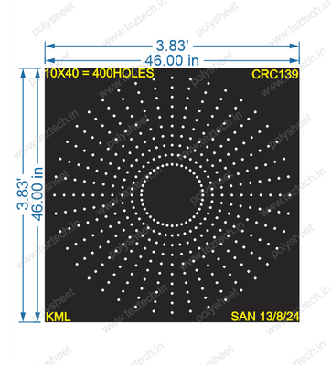 CRC139 3.83X3.83 FEET 10X40 HOLES CIRCLE POLYSHEET