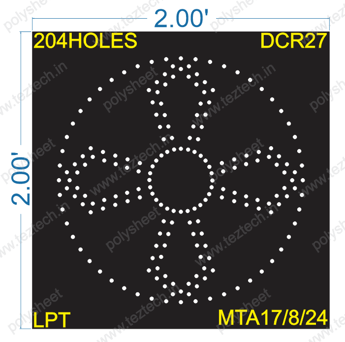 DCR27 DESIGNER CIRCLE 2X2 FEET 204 HOLES
