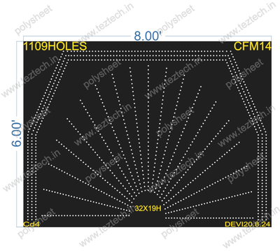 CFM14 CHAKRI FOR MURTI 6X8 FEET 1109 HOLES