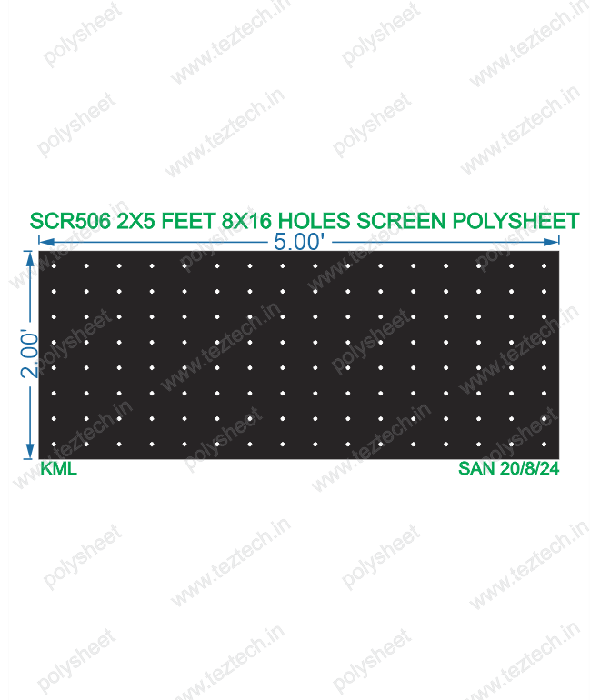 SCR506 2X5 FEET 8X16 HOLES SCREEN TOTAL HOLES=128