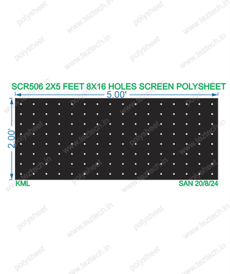SCR506 2X5 FEET 8X16 HOLES SCREEN TOTAL HOLES=128