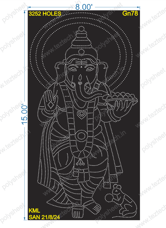 GN78 GANESHJI 15X8 FEET 3252 HOLES ( 4 PARTS )