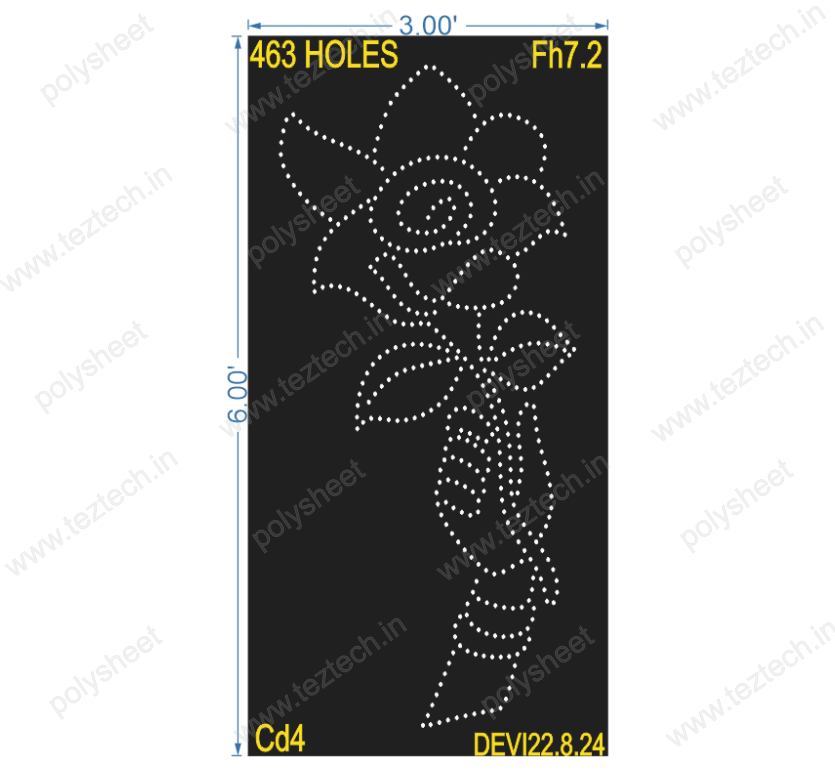 FH7.2 FLOWER WITH HAND 6X3 FEET 463HOLES