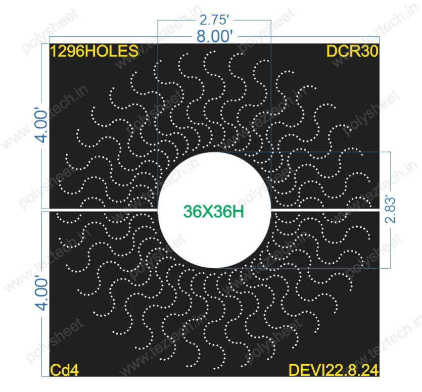 DCR30 DESIGNER CIRCLE 8X8 FEET 1296 HOLES