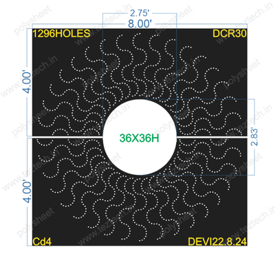 DCR30 DESIGNER CIRCLE 8X8 FEET 1296 HOLES