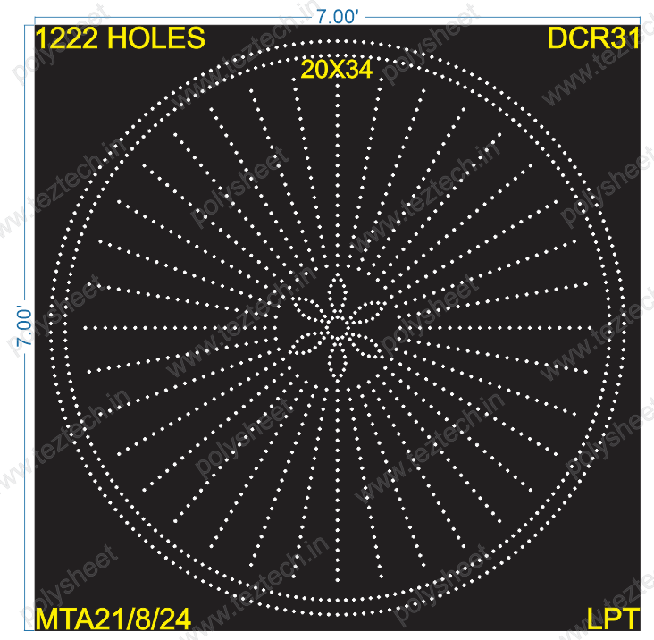 DCR31 DESIGNER CIRCLE 7X7 FEET 1222 HOLES (2 PARTS)