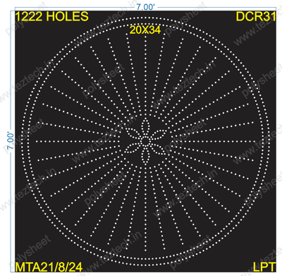 DCR31 DESIGNER CIRCLE 7X7 FEET 1222 HOLES (2 PARTS)