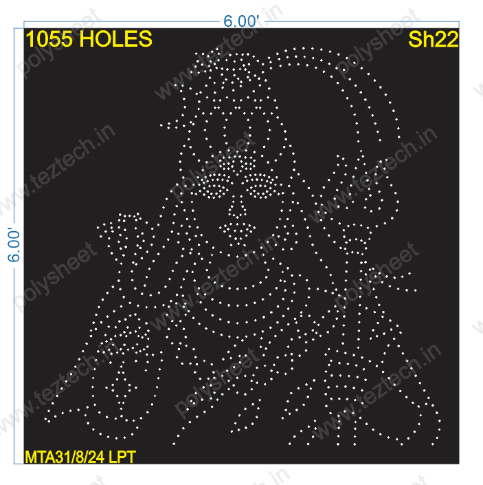 SH22 SHIVJI 6X6 FEET 1055 HOLES (2PARTS)