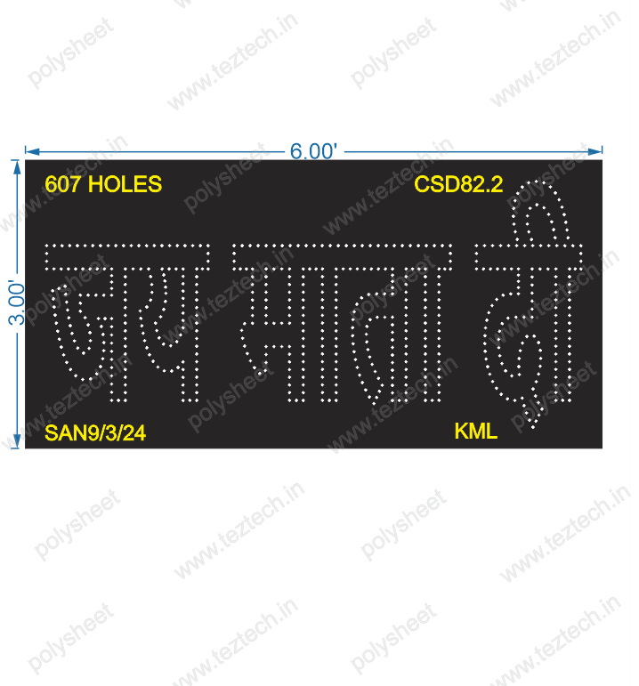 CSD82.2 JAY MATA DI 3X6 FEET 607 HOLES