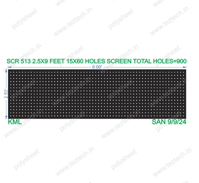 SCR513 2.5X9 FEET 15X60 HOLES SCREEN TOTAL HOLES=900