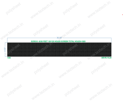 SCR518 4X30 FEET 16X120 HOLES SCREEN TOTAL HOLES=1920