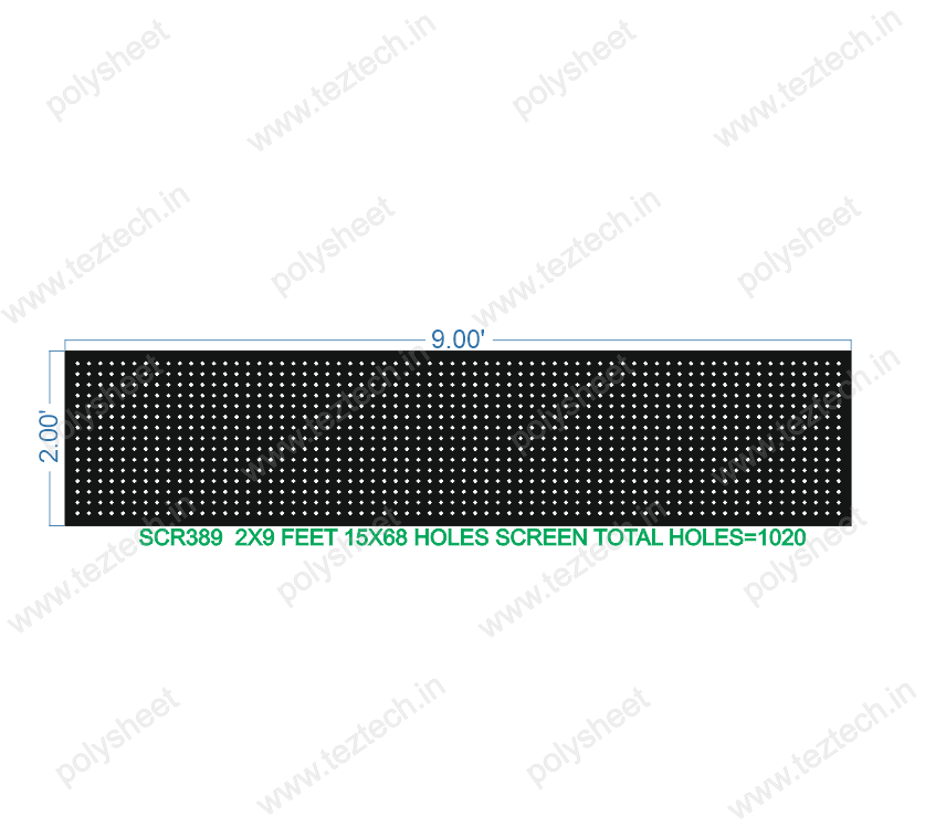 SCR389	2X9 FEET 15X68 HOLES SCREEN TOTAL HOLES=1020