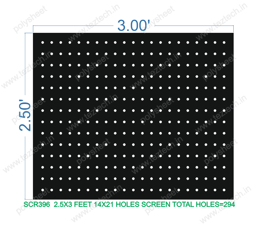 SCR396 	2.5X3 FEET 14X21 HOLES SCREEN TOTAL HOLES=294