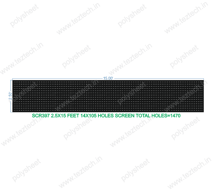 SCR397	2.5X15 FEET 14X105 HOLES SCREEN TOTAL HOLES=1470