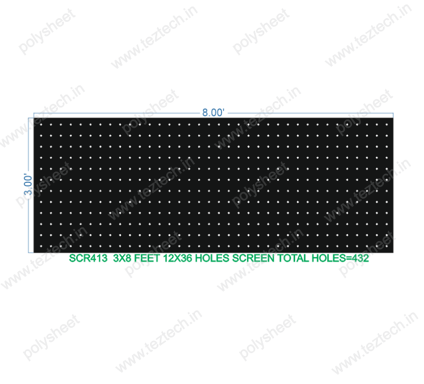 SCR413	 3X8 FEET 12X36 HOLES SCREEN TOTAL HOLES=432
