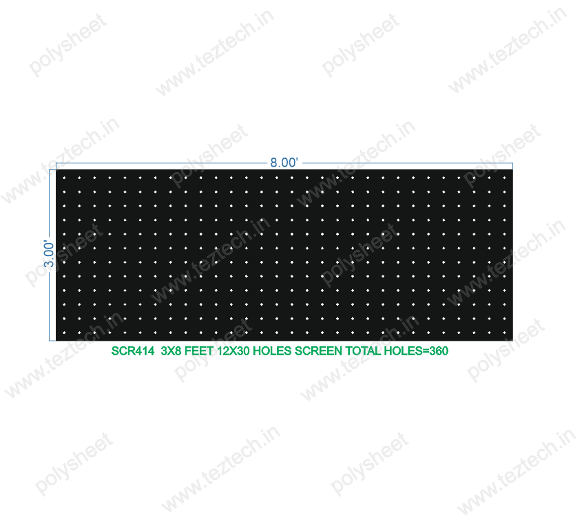 SCR414 	3X8 FEET 12X30 HOLES SCREEN TOTAL HOLES=360