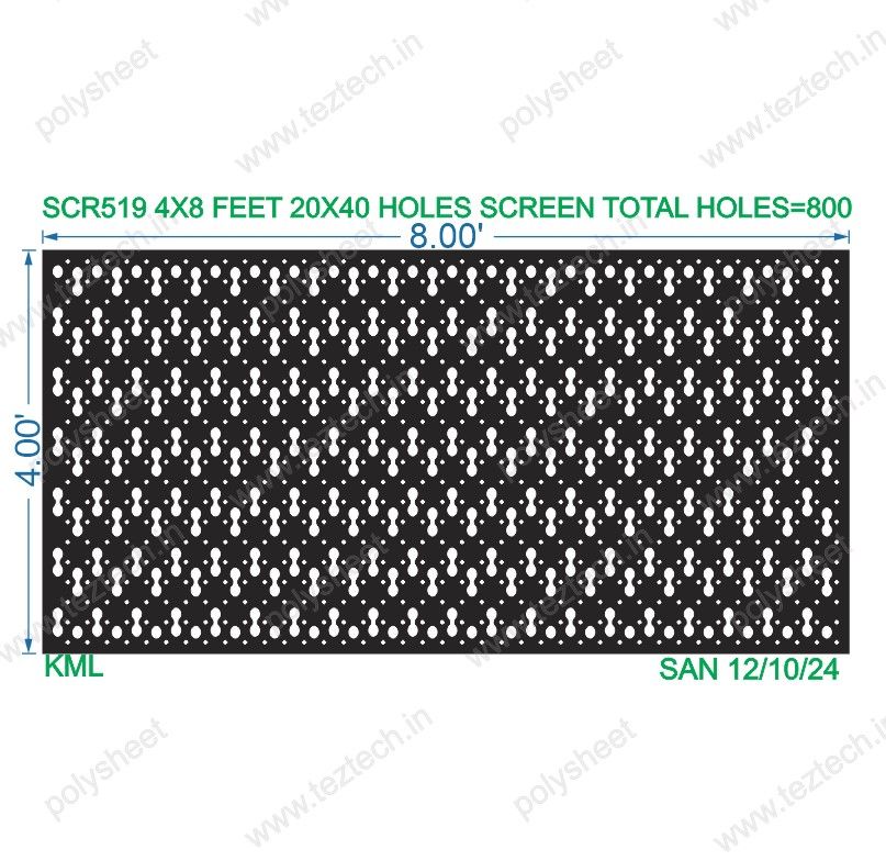 SCR519 4X8 FEET 20X40 HOLES SCREEN TOTAL HOLES=800