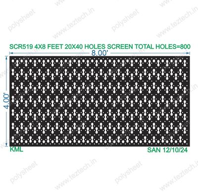 SCR519 4X8 FEET 20X40 HOLES SCREEN TOTAL HOLES=800