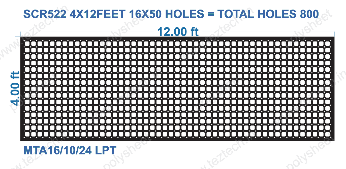 SCR522 4X12 FEET 16X50 HOLES SCREEN TOTAL HOLES=800 AIR PASS HOLES