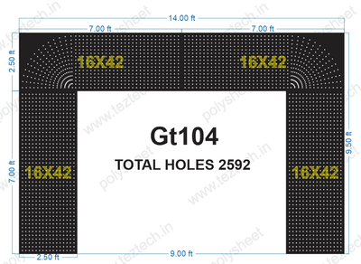 GT104 GATE 9.5X14 FEET 2592 HOLES (16X42 HOLES) (4 PARTS)