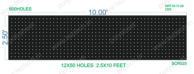 SCR525 2.5X10 FEET 12X50 HOLES SCREEN TOTAL HOLES=600