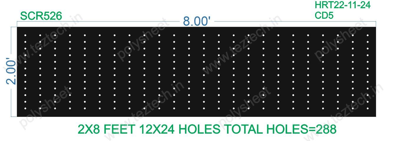 SCR526 2X8 FEET 12X24 HOLES SCREEN TOTAL HOLES=288
