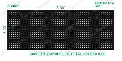 SCR528 3X8 FEET 20X50 HOLES SCREEN TOTAL HOLES=1000