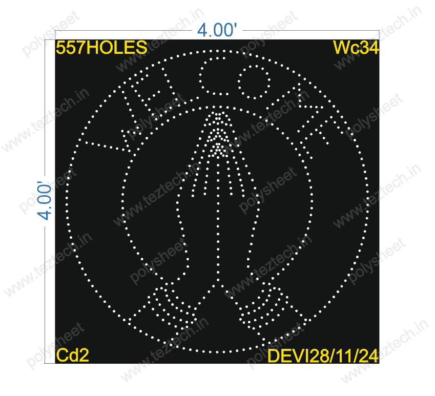 WC34 WELCOME 1 PART 4X4 FEET 557 HOLES