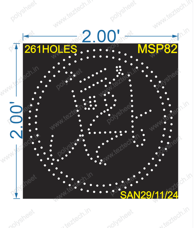 MSP82 MUSLIM BOARD 1 PART 2X2 FEET 261 HOLES