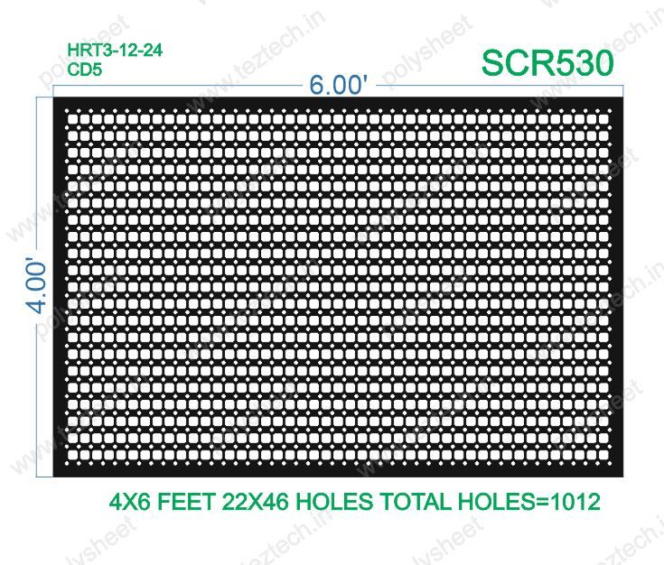 SCR530	4X6 FEET 22X46 HOLES SCREEN TOTAL HOLES=1314